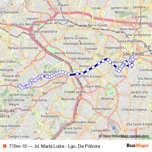 715m-10 bus Line Map