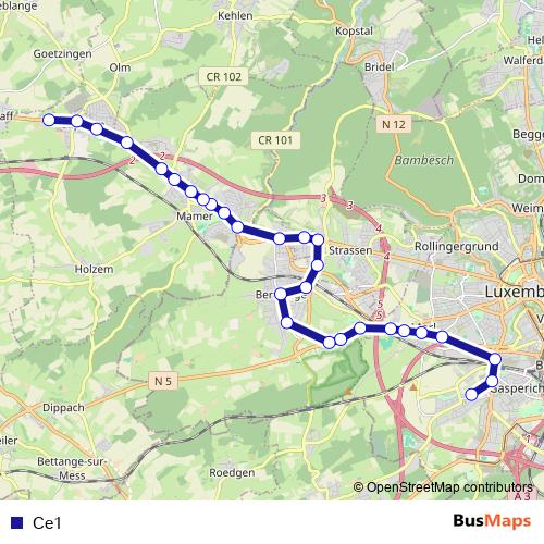 Ce1 bus Line Map