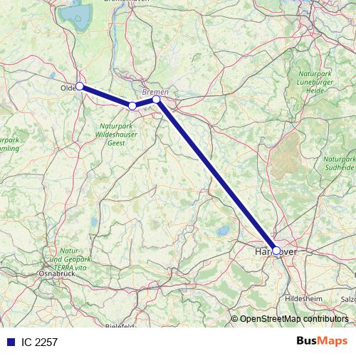 IC 2257 rail Line Map