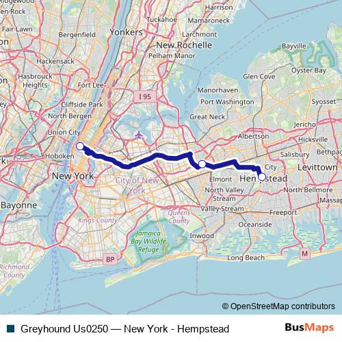 Greyhound Us0250 bus Line Map
