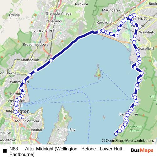 N88 bus Line Map