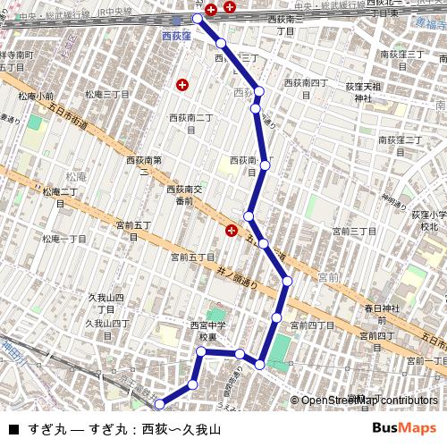 すぎ丸 bus Line Map