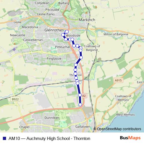 AM10 bus Line Map
