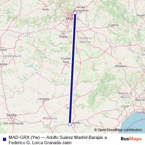 MAD-GRX (Yw) air Line Map