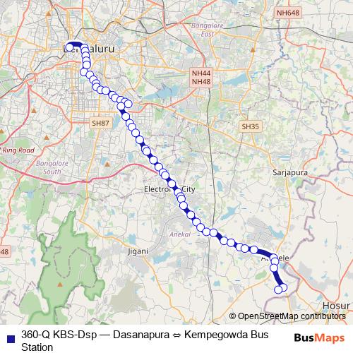 360-Q KBS-Dsp bus Line Map