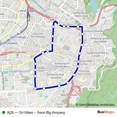 Aj2b bus Line Map