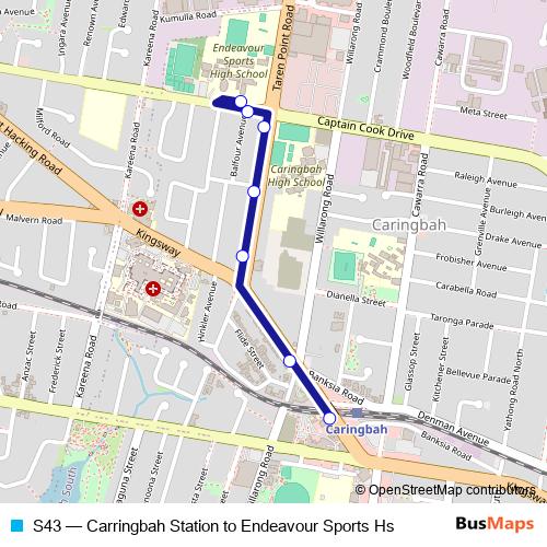 S43 bus Line Map