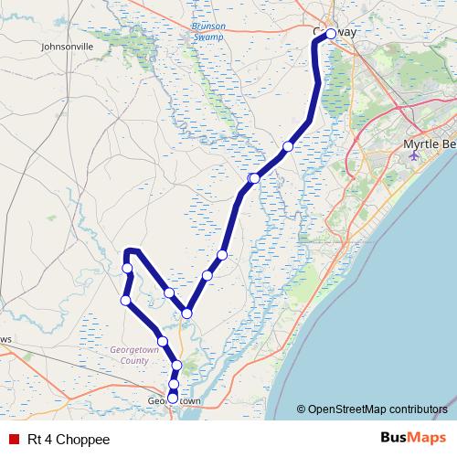 Rt 4 Choppee bus Line Map