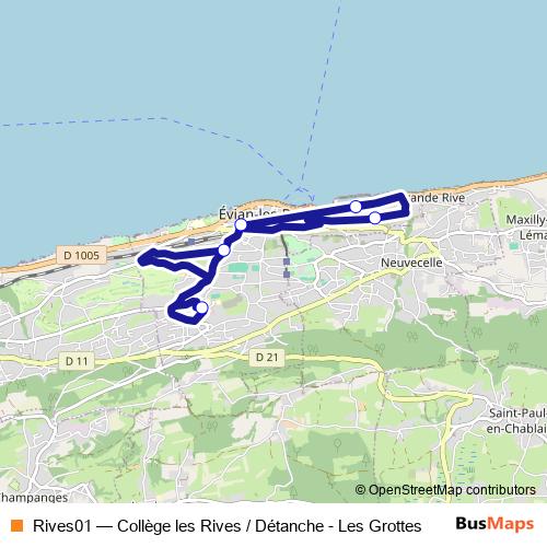 Rives01 bus Line Map