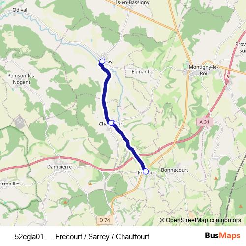 52egla01 bus Line Map