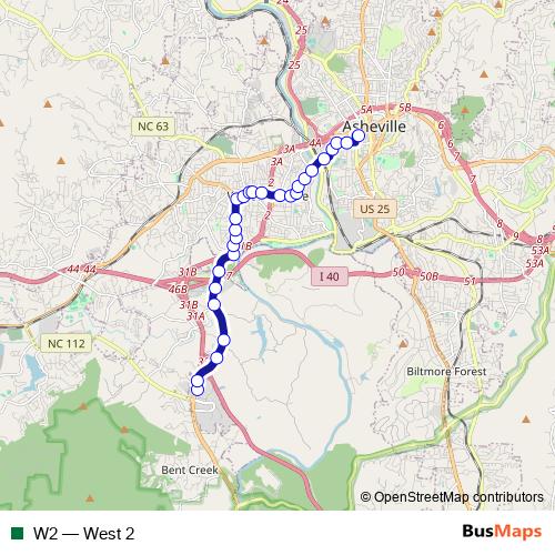 W2 bus Line Map