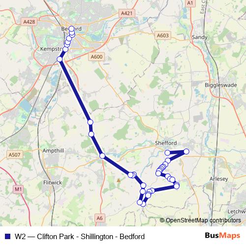 W2 bus Line Map