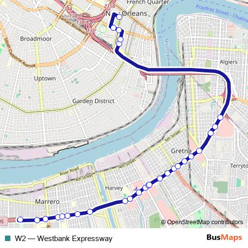 W2 bus Line Map