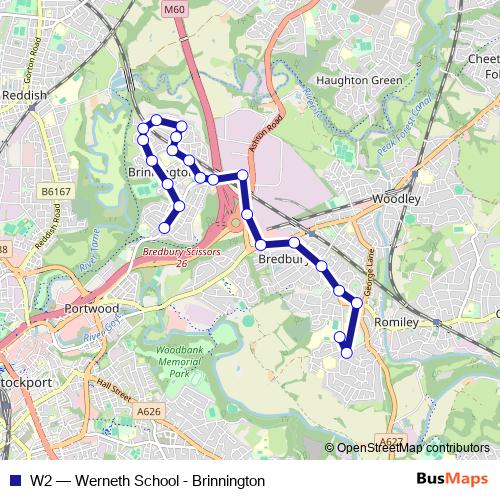 W2 bus Line Map