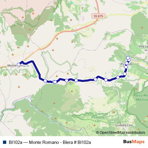 Bl102a bus Line Map