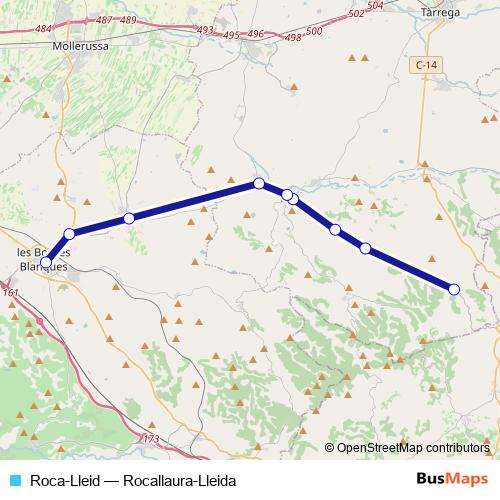 Roca-Lleid bus Line Map
