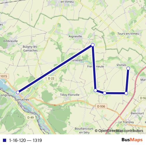 1-16-120 bus Line Map