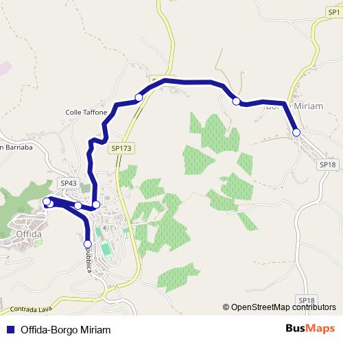 Offida-Borgo Miriam bus Line Map