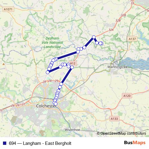 694 bus Line Map
