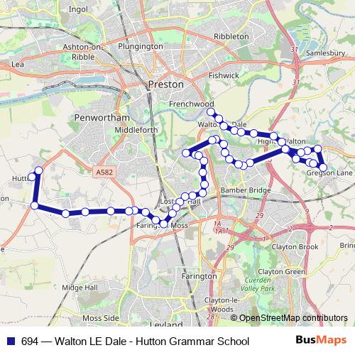 694 bus Line Map