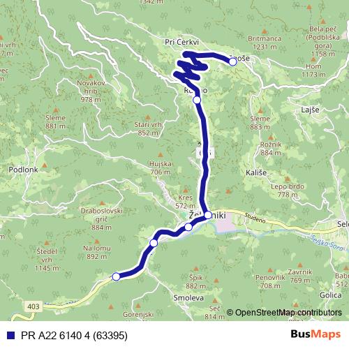 PR A22 6140 4 (63395) bus Line Map