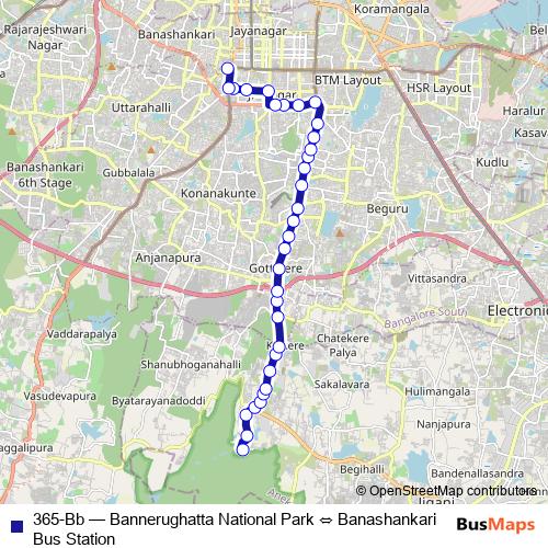 365-Bb bus Line Map