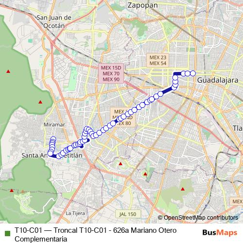 T10-C01 bus Line Map