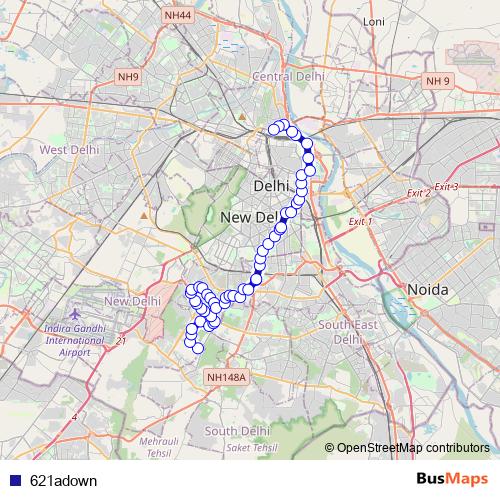 621adown bus Line Map