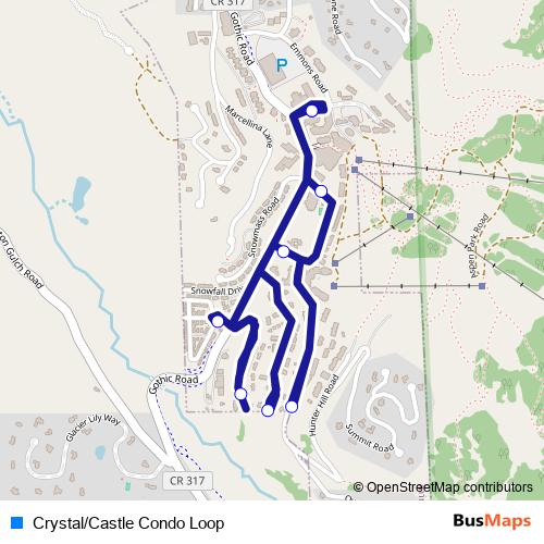 Crystal/Castle Condo Loop bus Line Map
