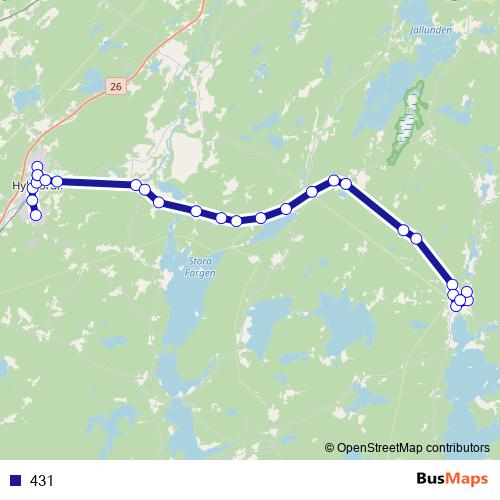 431 bus Line Map