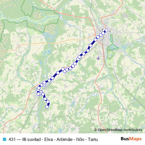 431 bus Line Map