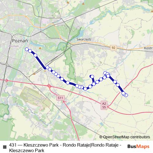 431 bus Line Map