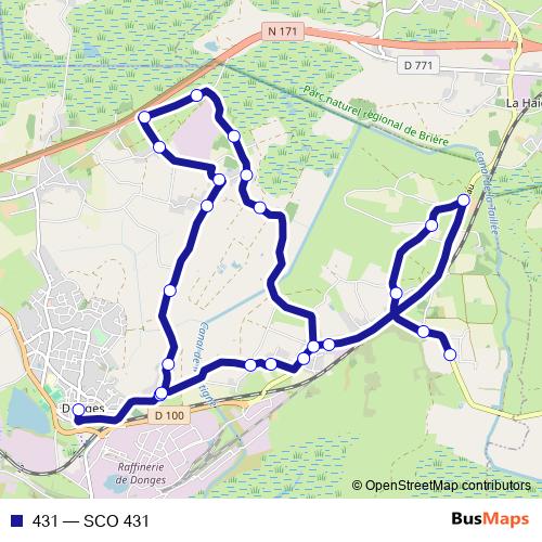 431 bus Line Map