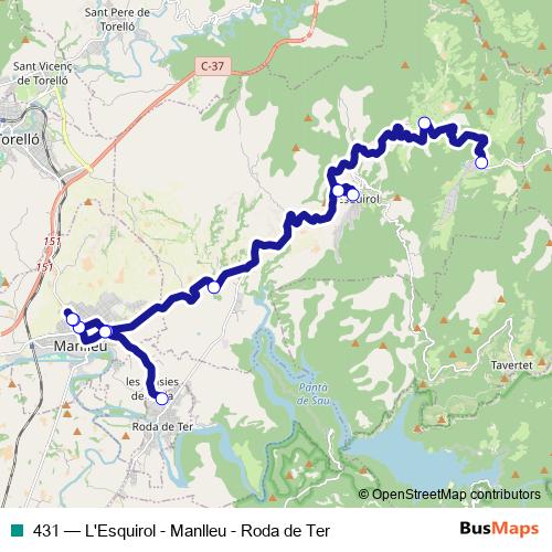 431 bus Line Map