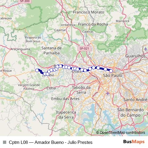 Cptm L08 rail Line Map