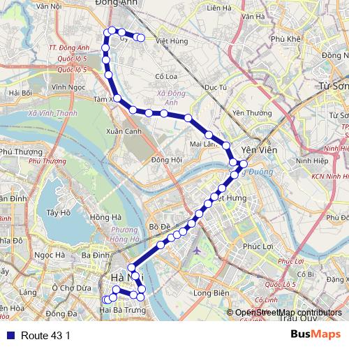 Route 43 1 bus Line Map