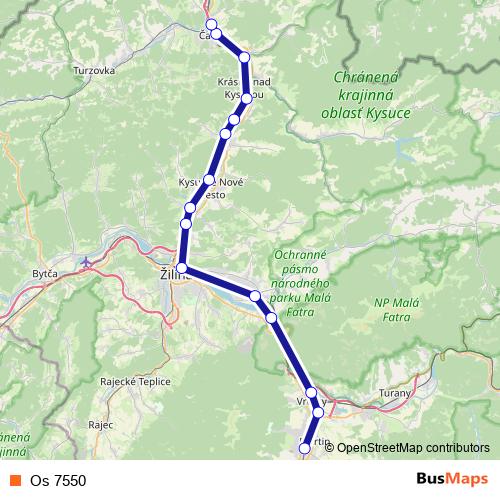Os 7550 rail Line Map