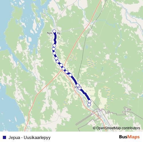 Jepua - Uusikaarlepyy bus Line Map