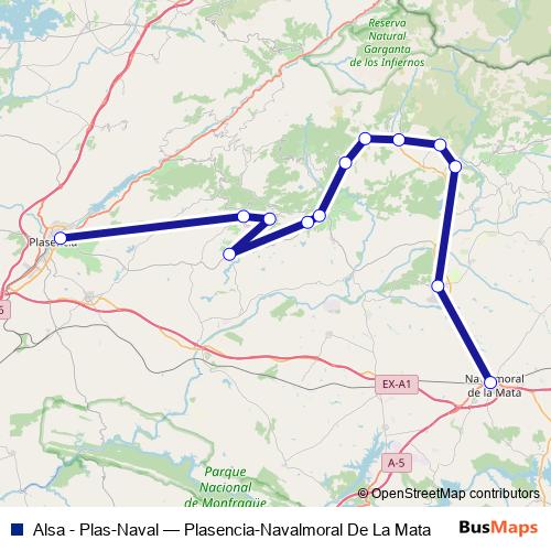 Alsa - Plas-Naval bus Line Map