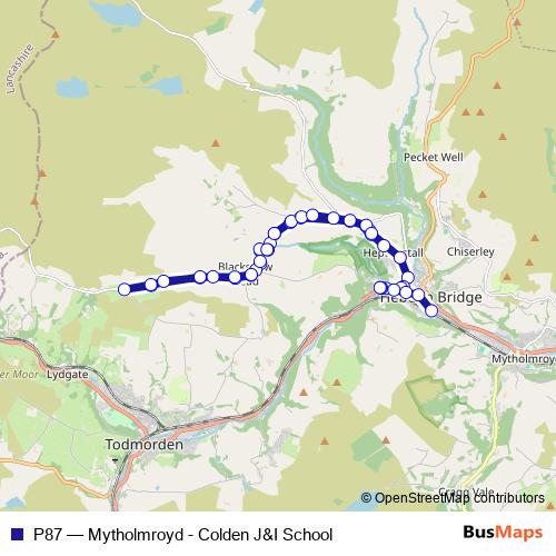 P87 bus Line Map