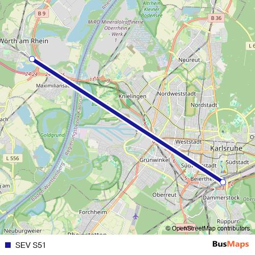 SEV S51 rail Line Map