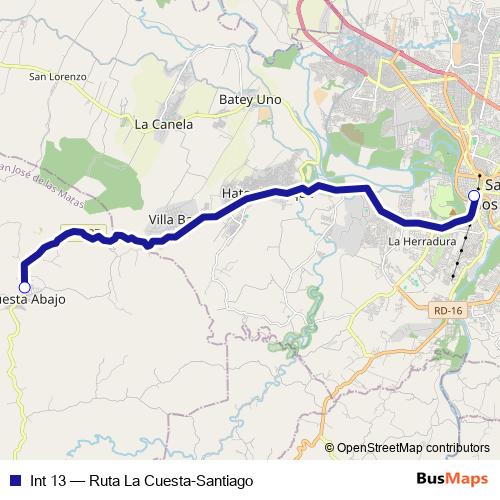Int 13 bus Line Map