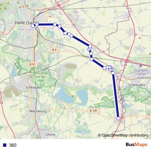 360 bus Line Map