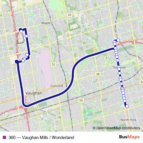 360 bus Line Map
