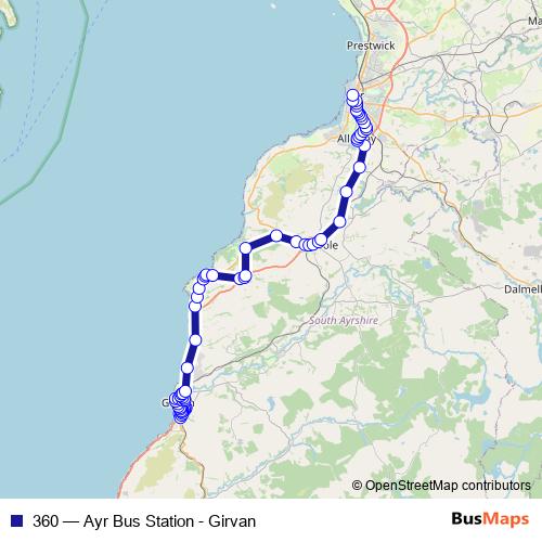 360 bus Line Map