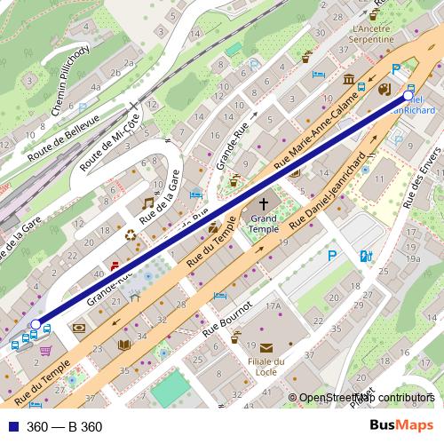 360 bus Line Map