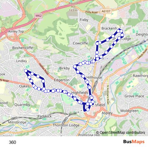 360 bus Line Map