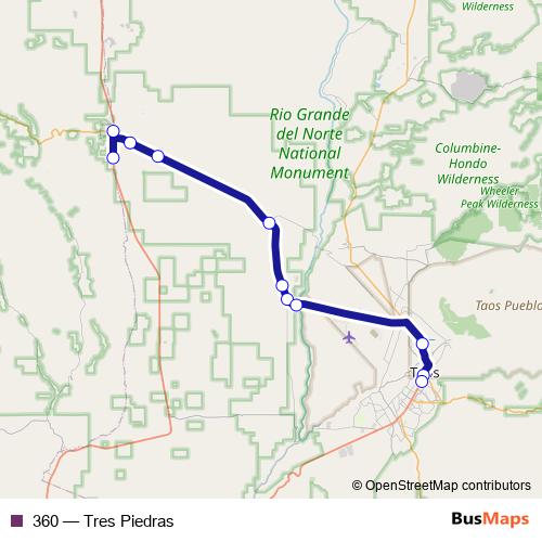 360 bus Line Map
