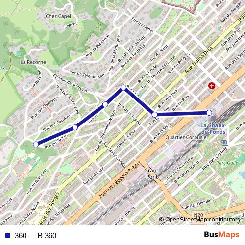 360 bus Line Map