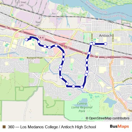 360 bus Line Map